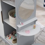 Dulapior Glamorous de haine cu oglinda si masuta de toaleta Kidkraft dressing - Dulap din lemn MDF DRESS UP ARMOIRE AND VANITY Dulapior Glamorous de haine cu oglinda si masuta de toaleta Kidkraft dressing - Dulap din lemn MDF DRESS UP ARMOIRE AND VANITY